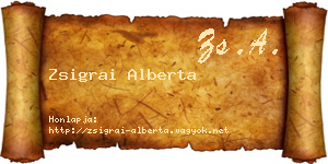 Zsigrai Alberta névjegykártya